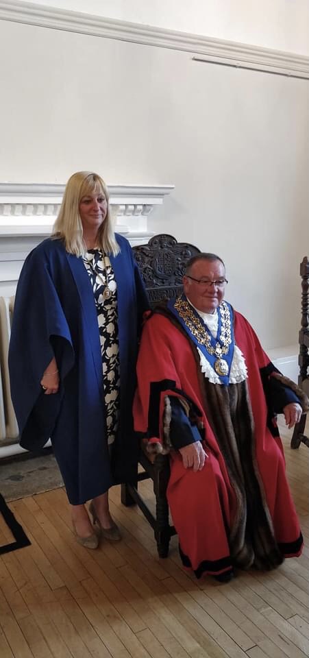 Malmesbury Robing Ceremony - Cllr Paul Smith, Mayor &amp; Cllr Frances Smith, Mayoress